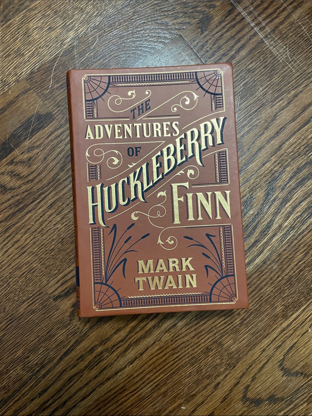 The Adventures of Huckleberry Finn Hardcover - Brown with Gold Accents